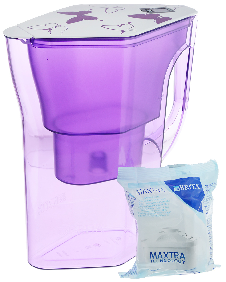 Фильтр-кувшин Brita Навелия, цвет: фиолетовый, 2,3 л4006387056001/1017319 Фильтр-кувшин Brita Навелия, цвет: фиолетовый, 2,3 л4006387056001/1017319Фильтр-кувшин Brita Навелия, выполненный из пластика, станет необходимым помощником на вашей кухне. Вода, очищенная данным фильтром обладает рядом преимуществ: - улучшает вкус горячих и холодных напитков, - увеличивает срок службы бытовых приборов, препятствуя образованию накипи, - идеальна для приготовления вкусной и здоровой пищи, - придает более насыщенный вкус и аромат чаю и кофе. Технология фильтра Maxtra снижает содержание в воде таких веществ, как хлор, алюминий, тяжелые металлы (свинец и медь), некоторые пестициды и органические примеси. Также он отфильтровывает соли жесткости. Особенности данного фильтра: - только для Maxtra, - календарь: электронный индикатор ресурса кассеты будет автоматически напоминать вам о необходимости заменить кассету через каждые 4 недели использования, - эргономичный дизайн, - фильтр можно мыть в посудомоечной машине (за исключением крышки), ...
