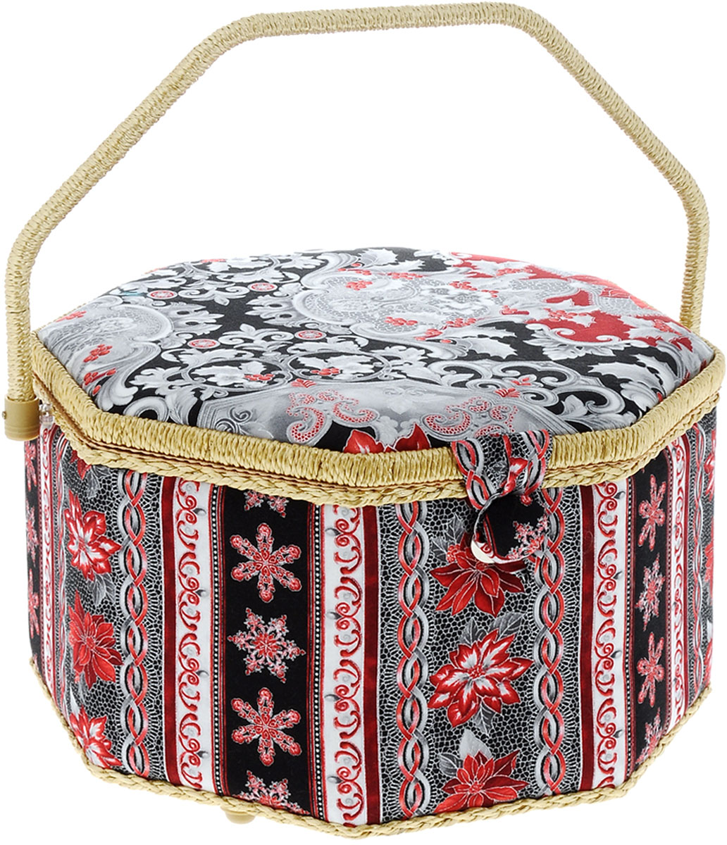 Шкатулка для рукоделия Grace & Glamour Большой серебряный узор , 30,5 х 30,5 х 20,5 смBN4533 Шкатулка для рукоделия Grace & Glamour Большой серебряный узор , 30,5 х 30,5 х 20,5 смBN4533Шкатулка для рукоделия Grace & Glamour Большой серебряный узор, выполненная из пластикового каркаса, обтянута тканью с мягким наполнителем. Крышка закрывается на магнитный замок. Внутри шкатулки одно вместительное отделение. Внутренняя сторона крышки оснащена 2 кармашка на резинке и круглой игольницей. Шкатулка снабжена съемным пластиковым вкладышем с 9 секциями для хранения различных мелочей. Такая оригинальная шкатулка подойдет для хранения разных предметов рукоделия: ниток, иголок, бусин, кнопок и многого другого. Шкатулка Grace & Glamour Большой серебряный узор будет предметом гордости ее обладательницы. Размер шкатулки (без учета ручки): 30,5 х 30,5 х 20,5 см. Размер вкладыша: 28 х 28 х 4,5 см. Средний размер секций вкладыша: 7,5 х 9,5 х 4,5 см. Высота шкатулки (с учетом ручки): 35,5 см