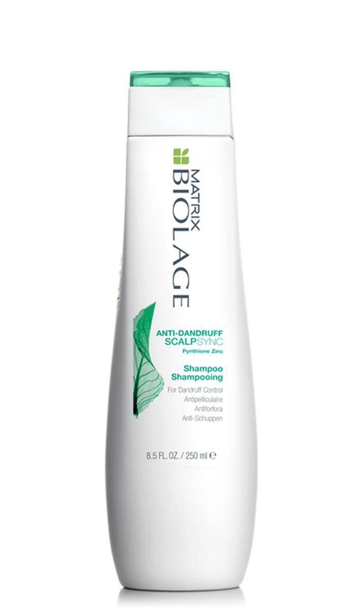 Matrix Biolage Scalpsyncшампунь против перхоти 250млE0957600 Matrix Biolage Scalpsyncшампунь против перхоти 250млE0957600Вдохновлённый антисептическими и успокаивающими свойствами перечной мяты, шампунь против перхоти Biolage SCALPSYNC™ (Скалпсинк) с соединением пиритиона цинка при регулярном использовании устраняет перхоть, предотвращает появление шелушения и успокаивает раздражённую кожу головы.