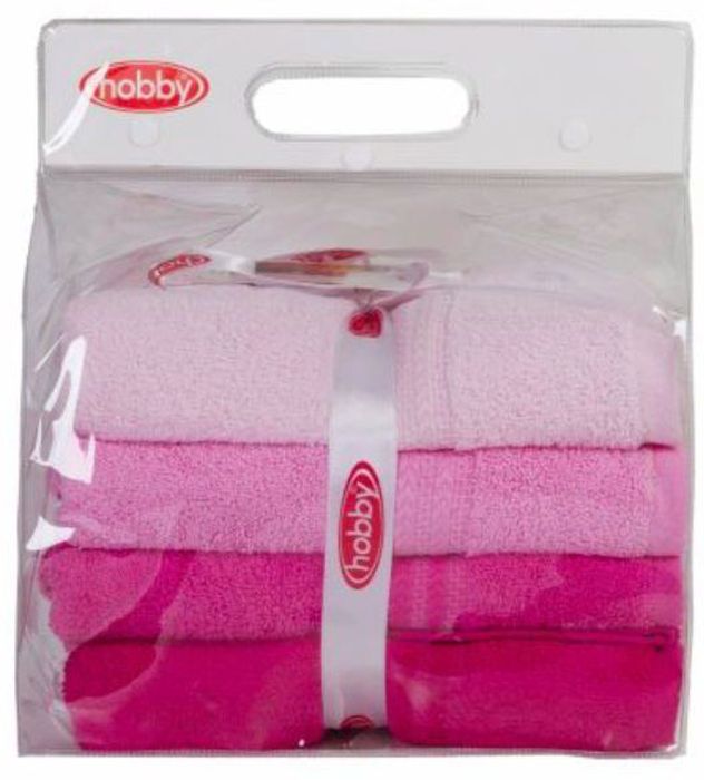 Набор полотенец Hobby Home Collection Rainbow, цвет: светло-розовый, розовый, фуксия, 50 х 90 см, 4 шт1501001198 Набор полотенец Hobby Home Collection Rainbow, цвет: светло-розовый, розовый, фуксия, 50 х 90 см, 4 шт1501001198Набор Hobby Home Collection Rainbow состоит из четырех махровых полотенец, выполненных из натурального 100% хлопка. Изделия мягкие, отлично впитывают влагу, быстро сохнут, сохраняют яркость цвета и не теряют форму даже после многократных стирок. Полотенца Hobby Home Collection Rainbow очень практичны и неприхотливы в уходе. Они легко впишутся в любой интерьер благодаря своей нежной цветовой гамме. Размер полотенец: 50 х 90 см.