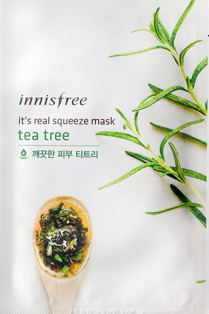 Innisfree Its Real Маска для лица с экстрактом чайного дерева, 20 млУТ-00000257 Innisfree Its Real Маска для лица с экстрактом чайного дерева, 20 млУТ-00000257Маска с натуральным соком листьев чайного дерева придает эластичность и здоровый вид коже, обладает увлажняющими и успокаивающими свойствами. Экстракт чайного дерева - мощный природный антисептик, обладает бактерицидными, противогрибковыми, противовирусными свойствами, эффективно воздействует на проблемную кожу, устраняет акне, регулирует выделение кожного жира и снимает разражение.