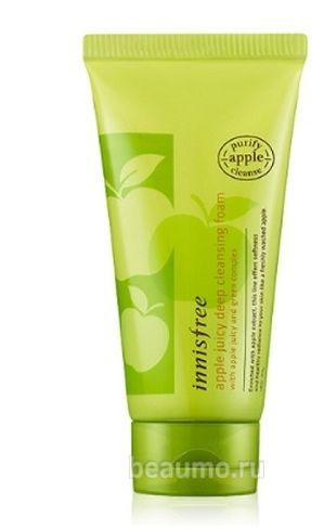 Innisfree Apple Очищающая пенка с экстрактом яблока, 150 млУТ-00000238 Innisfree Apple Очищающая пенка с экстрактом яблока, 150 млУТ-00000238Увлажняющая пенка для умывания с экстрактом яблока сделана из органического сырья, освежает и тонизирует. Обильные органические кислоты и витамины из яблок удаляют омертвевшие клетки на поверхности кожи и открывают поры для эффективного глубокого очищения. Зеленый комплекс с острова Чеджу (экстракт зеленого чая, вытяжка из кожуры мандарина, экстракт листьев камелии, экстракт кактуса и орхидеи), содержащийся в пенке, увлажнят вашу кожу и сохранят ее надолго здоровой.
