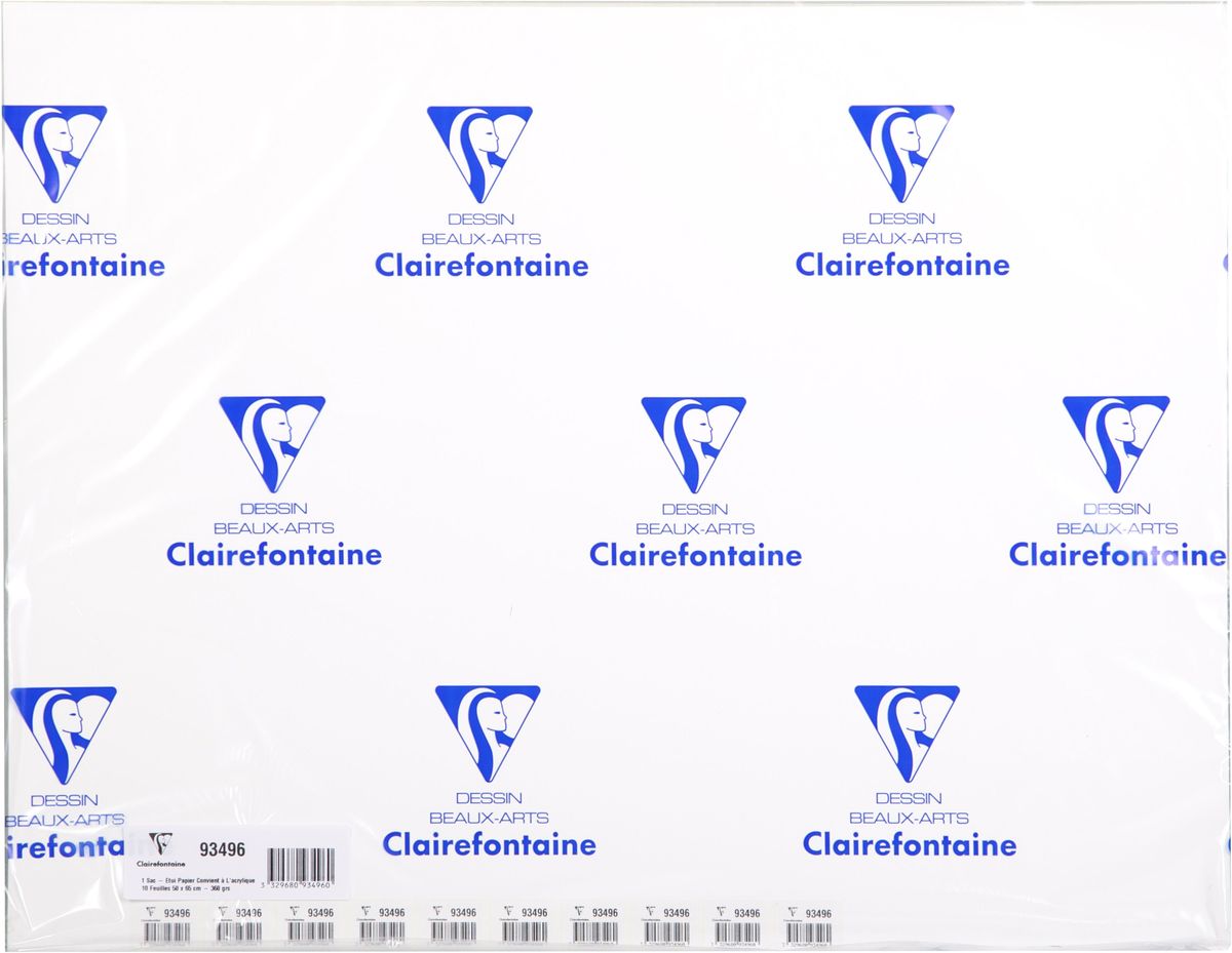 Бумага Clairefontaine Acrylic, для акрила и гуаши, 50 х 65 см, 10 листов93496С Бумага Clairefontaine Acrylic, для акрила и гуаши, 50 х 65 см, 10 листов93496СБумага AСRYLIC для акрила и гуаши (50х65, 360г, 10л) 93496С