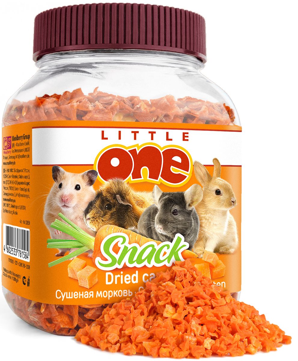 Лакомство для грызунов Little One Сушеная морковь, 200 г19521 Лакомство для грызунов Little One Сушеная морковь, 200 г19521Сушеная морковь готовится с помощью высокотехнологичной сушки, что позволяет сохранить вкусовые качества и питательные вещества моркови в целостности. Морковь отличается высоким содержанием каротина, пищевых волокон, калия, железа, фосфора, витамина С и фолиевой кислоты. При регулярном употреблении моркови повышается жизненный тонус, укрепляется иммунитет, стимулируются процессы регенерации в организме.