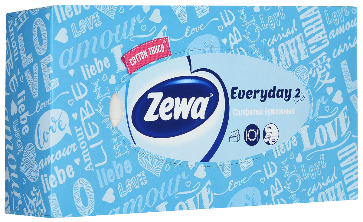 Zewa Платки косметические в коробке Everyday, 100 шт140814757_голубой,слова Zewa Платки косметические в коробке Everyday, 100 шт140814757_голубой,словаZewa Платки косметические в коробке Everyday, 100 шт