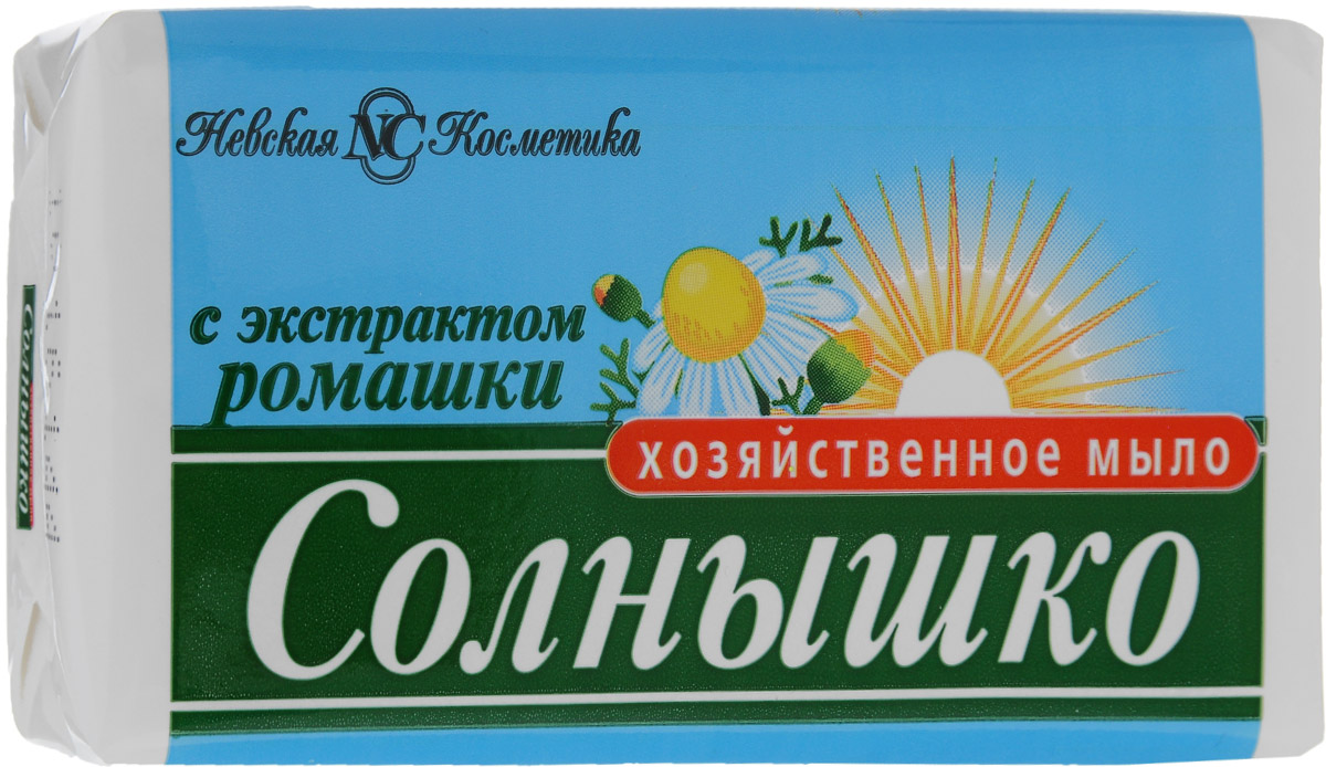 Мыло хозяйственное Солнышко, с экстрактом ромашки, 140 г11147 Мыло хозяйственное Солнышко, с экстрактом ромашки, 140 г11147Мыло хозяйственное Солнышко с экстрактом ромашки подойдет для различных хозяйственных нужд. Мыло многофункционально, оно используется: - для ручной стирки изделий из всех типов тканей; - для мытья рук, так как обладает мягким воздействием на кожу; - для мытья посуды - устраняет жир, придает посуде блеск.