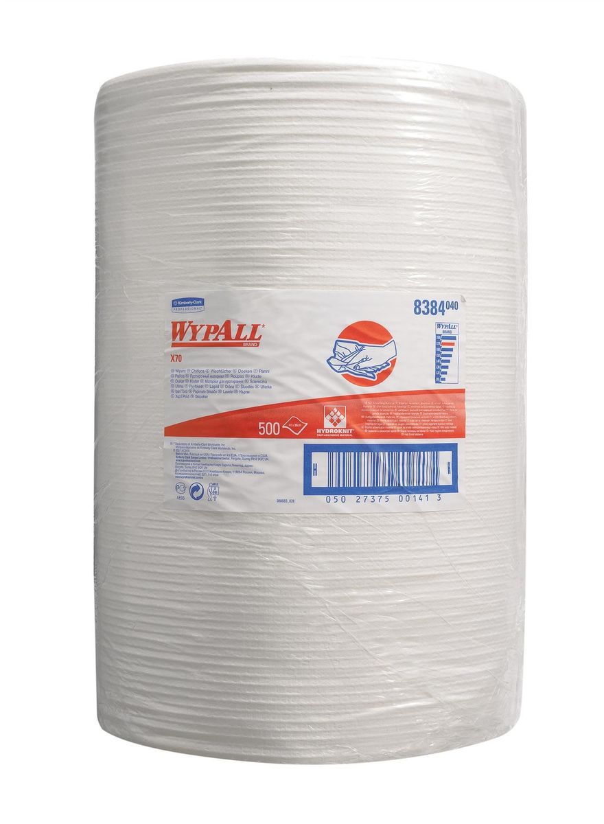 Полотенца бумажные Wypall Х70, 500 шт. 83848384 Полотенца бумажные Wypall Х70, 500 шт. 83848384Полотенца Wypall Х70 отличной впитывающей способностью, долговечностью и прочностью, как в сухом, так и во влажном состоянии. Подходят для работы по очистке от клея, масла, мусора, стекол, а также для прецизионной очистки сложных механизмов и деталей. Полотенца Wypall Х70 могут использоваться с переносными или стационарными диспенсерами для контроля расхода продукта и уменьшения объема отходов.
