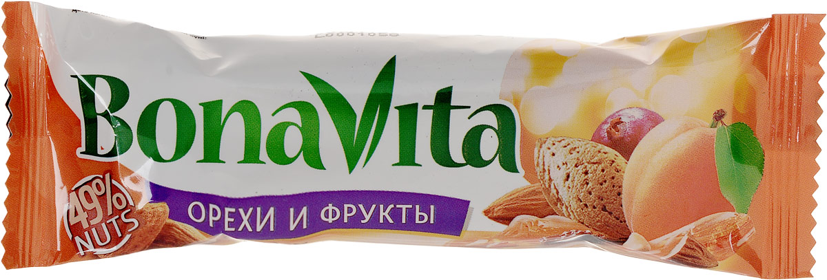 Bona Vita Батончик ореховый с фруктами и медом, 35 г0120710 Bona Vita Батончик ореховый с фруктами и медом, 35 г0120710Батончик ореховый с фруктами и медом Bona Vita выпускается отечественным производителем в соответствии с европейскими стандартами качества и безопасности.Батончик сочетает в себе полезные свойства различных орехов (миндаль, грецкий орех, фисташки, арахис, бразильский орех, кокос), сваренных с медом и фруктозой, с добавлением злаков и сушеных фруктов, покрытых шоколадной или йогуртовой глазурью. Ореховые батончики Bona Vita - это полезное и вкусное лакомство для всей семьи!Уважаемые клиенты! Обращаем ваше внимание, что полный перечень состава продукта представлен на дополнительном изображении.