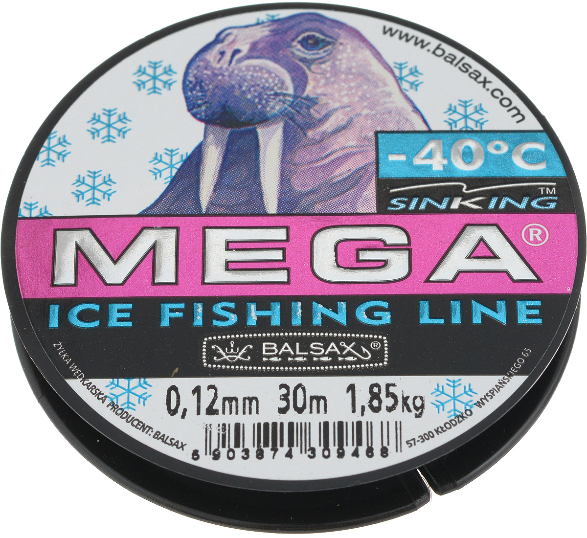 Леска зимняя Balsax Mega, 30 м, 0,12 мм, 1,85 кг03/1/12 Леска зимняя Balsax Mega, 30 м, 0,12 мм, 1,85 кг03/1/12Леска Balsax Mega изготовлена из 100% нейлона и очень хорошо выдерживает низкие температуры. Даже в самом холодном климате, при температуре вплоть до -40°C, она сохраняет свои свойства практически без изменений, в то время как традиционные лески становятся менее эластичными и теряют прочность.Поверхность лески обработана таким образом, что она не обмерзает и отлично подходит для подледного лова. Прочна в местах вязки узлов даже при минимальном диаметре.