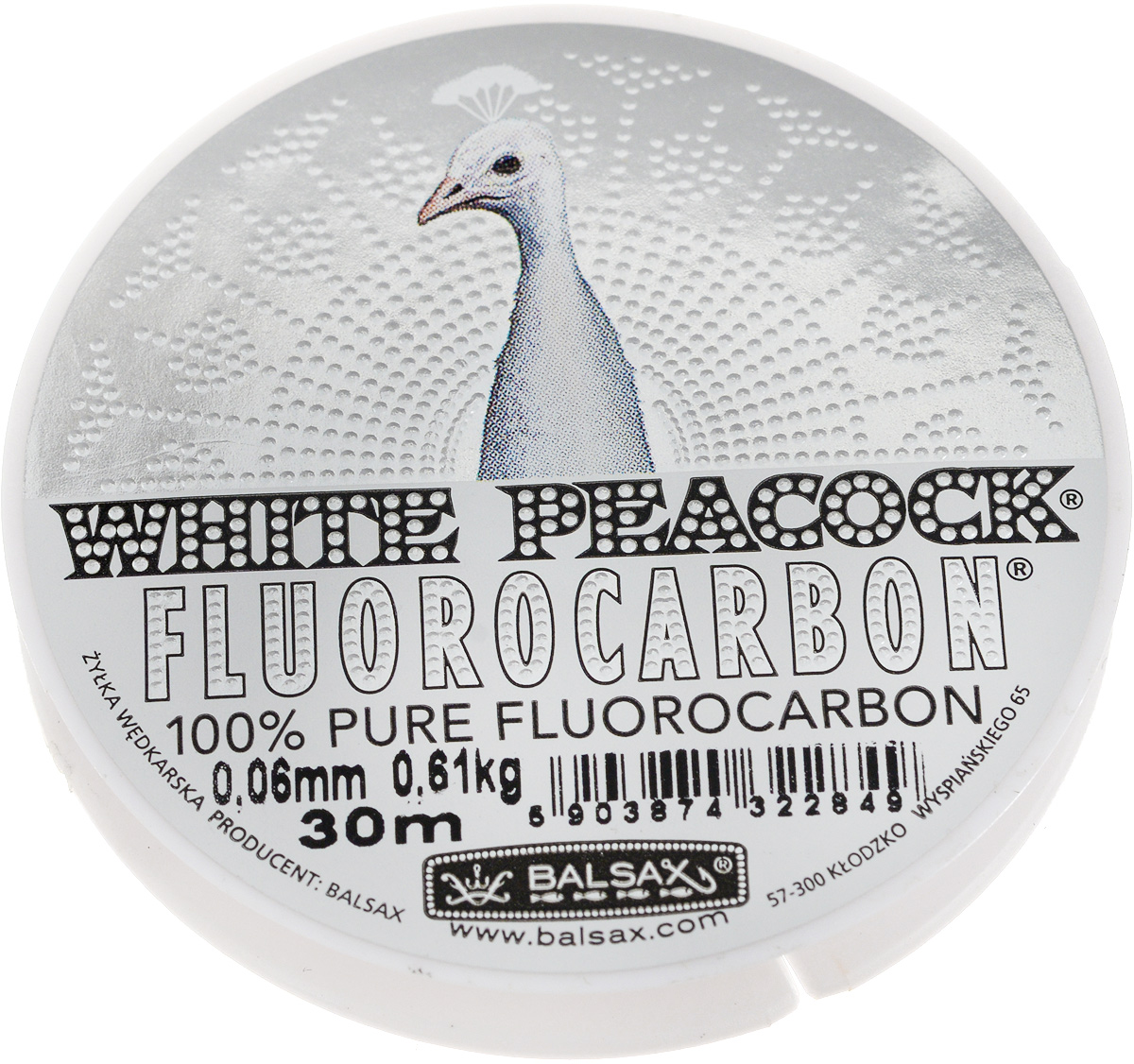 Леска флюорокарбоновая Balsax White Peacock, 30 м, 0,06 мм, 0,61 кг310-15006 Леска флюорокарбоновая Balsax White Peacock, 30 м, 0,06 мм, 0,61 кг310-15006Флюорокарбоновая леска Balsax White Peacock становится абсолютно невидимой в воде. Обычные лески отражают световые лучи, поэтому рыбы их обнаруживают. Флюорокарбон имеет приближенный к воде коэффициент преломления, поэтому пропускает сквозь себя свет, не давая отражений. Рыбы не видят флюорокарбон. Многие рыболовы во всем мире используют подобные лески в качестве поводковых, благодаря чему получают более лучшие результаты. Флюорокарбон на 50% тяжелее обычных лесок и на 78% тяжелее воды. Понятно, почему этот материал используется для рыболовных лесок, он тонет очень быстро. Флюорокарбон не впитывает воду даже через 100 часов нахождения в ней. Обычные лески впитывают до 10% воды в течение 24 часов, что приводит к потере 5 - 10% прочности. Сопротивляемость флюорокарбона к истиранию значительно больше, чем у обычных лесок. Он выдерживает температуры от -40°C до +160°C.