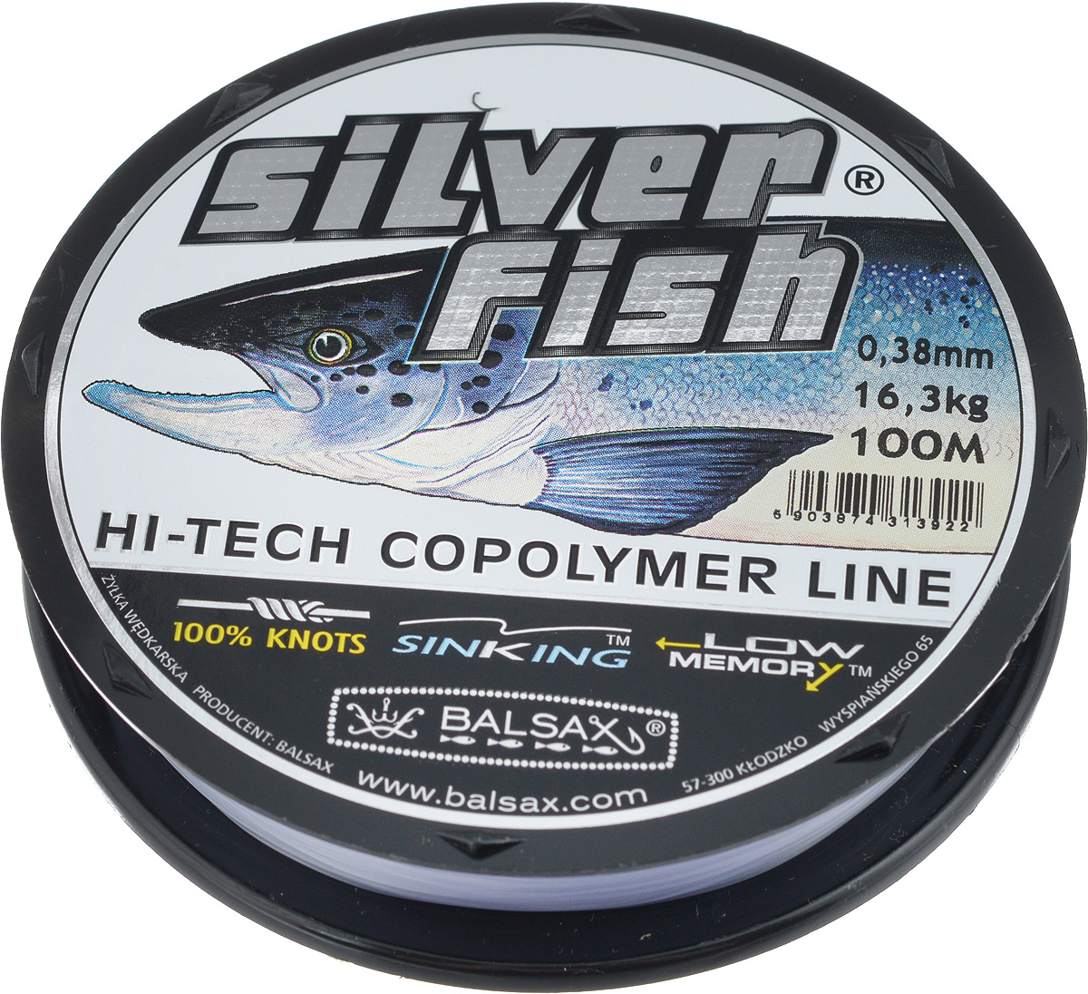 Леска Balsax Silver Fish, 100 м, 0,38 мм, 16,3 кг304-08038 Леска Balsax Silver Fish, 100 м, 0,38 мм, 16,3 кг304-08038Леска Balsax Silver Fish предназначена для крупных рыб, поскольку у нее отличная прочность на узле, а также лучшее сочетание механической прочности и контролируемой растяжимости, что выражается в исключительной чувствительности и максимальной эластичности, а это и позволяет избежать ситуации, когда трофей срывается с крючка. Такая леска сохраняет равновесие между стойкостью к напряжениям и стабильностью сохранения диаметра лески. Благодаря новейшей технологии изготовления, у нее отличное сопротивление к истиранию, а хорошо подобранный цвет делает ее практически незаметной в воде.