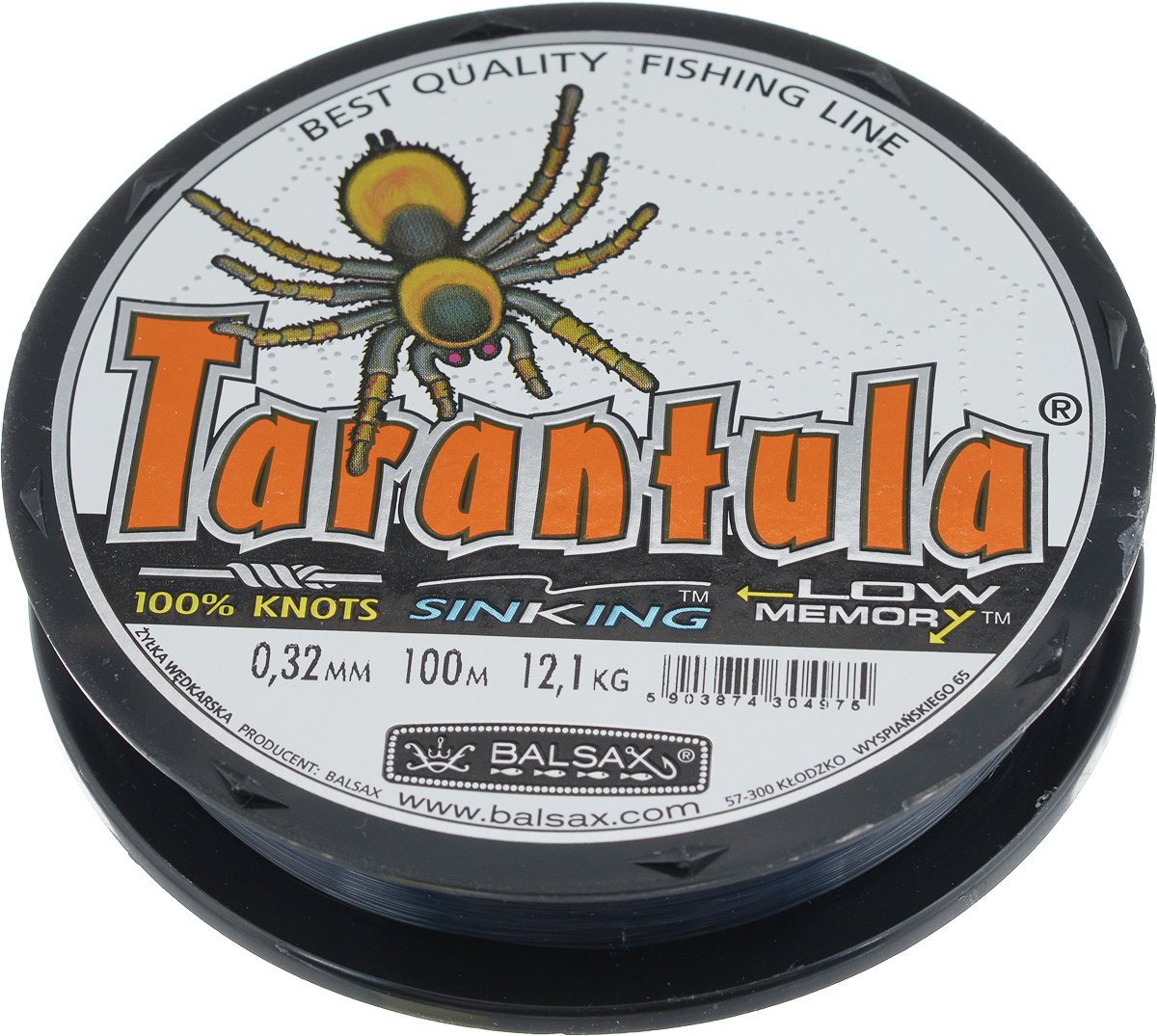 Леска Balsax Tarantula, 100 м, 0,32 мм, 12,1 кг314-07032 Леска Balsax Tarantula, 100 м, 0,32 мм, 12,1 кг314-07032Леска Balsax Tarantula выполнена из нейлоновой рибозы с покрытием из тефлона. Новая молекулярная структура лески отличается повышенной сопротивляемостью к разрыву, но при этом она способна и растягиваться. Растяжимость в случае применения этой лески является отличным достоинством, особенно во время энергичной борьбы с рыбой, как амортизатор защищая оснастку от обрыва.