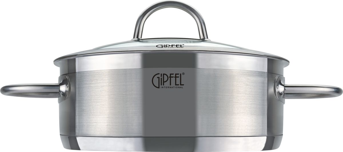 Кастрюля Gipfel Signo, 10 л1296 Кастрюля Gipfel Signo, 10 л1296Посуда Gipfel изготовлена только из качественных, экологически чистых материалов. Также уделяется особое внимание дизайну продукции, способному удовлетворять вкусы даже самых взыскательных покупателей. Сталь 8/10, из которой изготавливается посуда и аксессуары Gipfel, является уникальной. Она отличается высокими эксплуатационными характеристиками и крайне устойчива к физическим воздействиям. Сложно найти более подходящий для создания качественной кухонной посуды материал. Отличительной чертой металлической посуды, выполненной из подобной стали, является характерный сероватый оттенок поверхности и особый блеск. Преимущественной особенностью технологии является многослойное дно посуды, которое распределяет тепло по всей поверхности и позволяет сократить время приготовления пищи. Следует также отметить, что в посуде Gipfel можно готовить без воды и соли. Это позволяет приготовить более здоровую пищу.