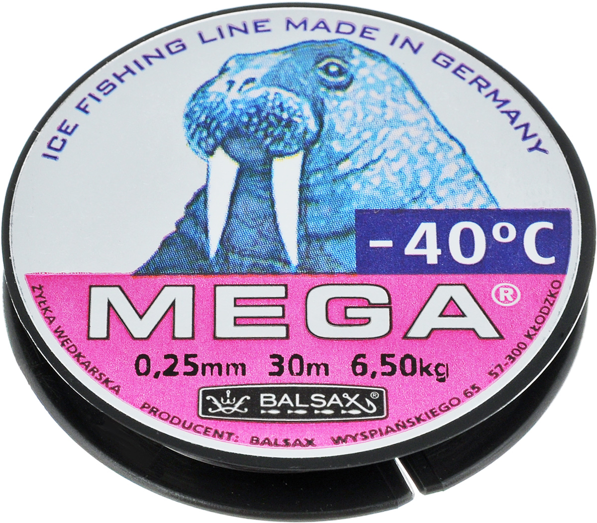 Леска зимняя Balsax Mega, 30 м, 0,25 мм, 6,5 кг03/1/12 Леска зимняя Balsax Mega, 30 м, 0,25 мм, 6,5 кг03/1/12Леска Balsax Mega изготовлена из 100% нейлона и очень хорошо выдерживает низкие температуры. Даже в самом холодном климате, при температуре вплоть до -40°C, она сохраняет свои свойства практически без изменений, в то время как традиционные лески становятся менее эластичными и теряют прочность.Поверхность лески обработана таким образом, что она не обмерзает и отлично подходит для подледного лова. Прочна в местах вязки узлов даже при минимальном диаметре.