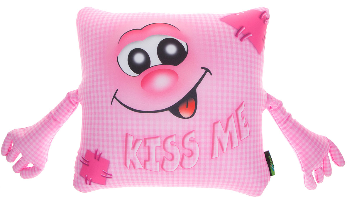Maxi Toys Подушка с ручками Kiss MeMT-D041403-B Maxi Toys Подушка с ручками Kiss MeMT-D041403-BЯркая и оригинальная подушка Maxi Toys Kiss Me с пришитыми мягкими ручками станет отличным аксессуаром к интерьеру любой детской комнаты! Подушка украшена принтом с изображением веселой рожицы и надписью Kiss Me. Мягкую подушку можно взять с собой в путешествие - в самолете и автомобиле положить ее под голову во время отдыха, а наполнение в виде маленьких полимерных шариков будет отлично снимать стресс. Размер подушки: 32 см х 32 см х 14 см.