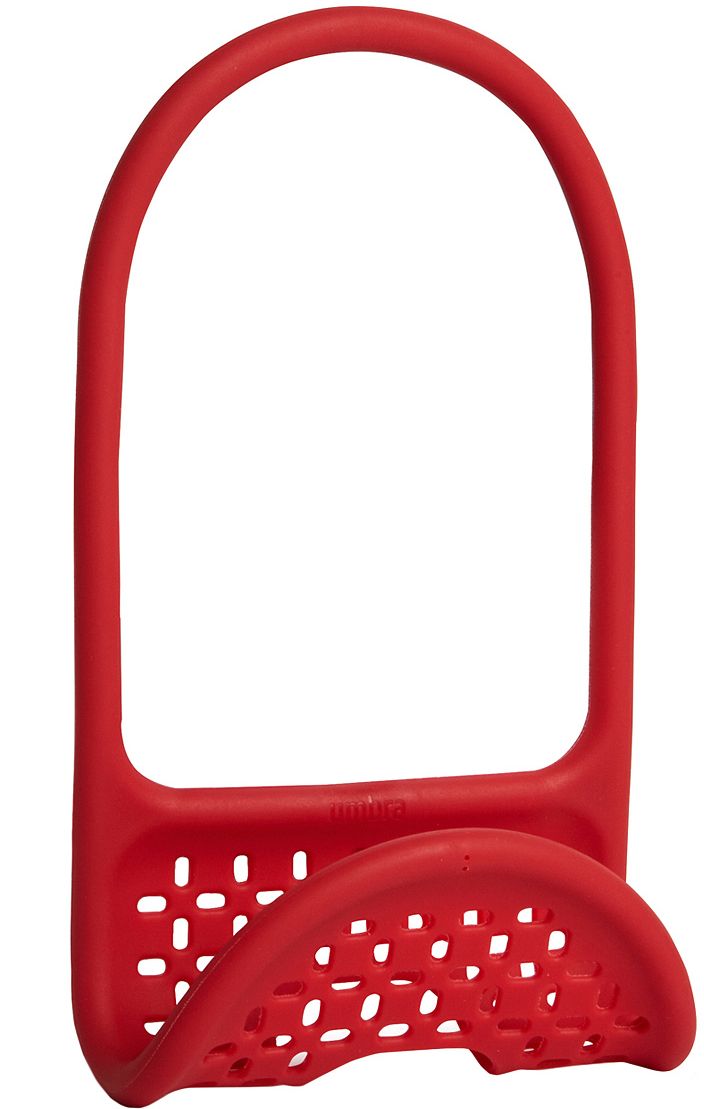 Органайзер для раковины Umbra Sling, цвет: красный1004294-505 Органайзер для раковины Umbra Sling, цвет: красный1004294-505Уникальный органайзер для раковины из металлической проволоки с пластиковым покрытием. Ручка удобно гнётся и позволяет вешать органайзер на водопроводный кран или боковую сторону раковины.Подходит для хранения губок, щёток и прочих приспособлений для чистки и мытья. Перфорация даёт воздуху свободно циркулировать, поэтому губки и щётки будут сохнуть быстрее. Дизайнеры Eugenie de Loynes и Jordan Murphy