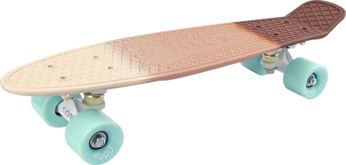 Круизер Ridex Cappuccino, 22x6, ABEC-7УТ-00009666 Круизер Ridex Cappuccino, 22x6, ABEC-7УТ-00009666Модная и вкусная модель из коллекции круизеров 2017 года. Трендовое сочетание кофейных оттенков и технология rubber painting, создающая бархатно-матовое защитное покрытие, производят неизгладимое впечатление на представителей как женской, так и мужской аудитории. Классический размер пластиковой деки позволит оттачивать мастерство управления доской за счёт комфортной флексовости, усиленная алюминиевая подвеска c полиуретановыми бушингами обеспечат маневренное управление круизером. Качественные подшипники ABEC SEVEN Chrome гарантируют быстрый разгон и стабильный накат, а полиуретановые колеса компенсируют неровности любых поверхностей.