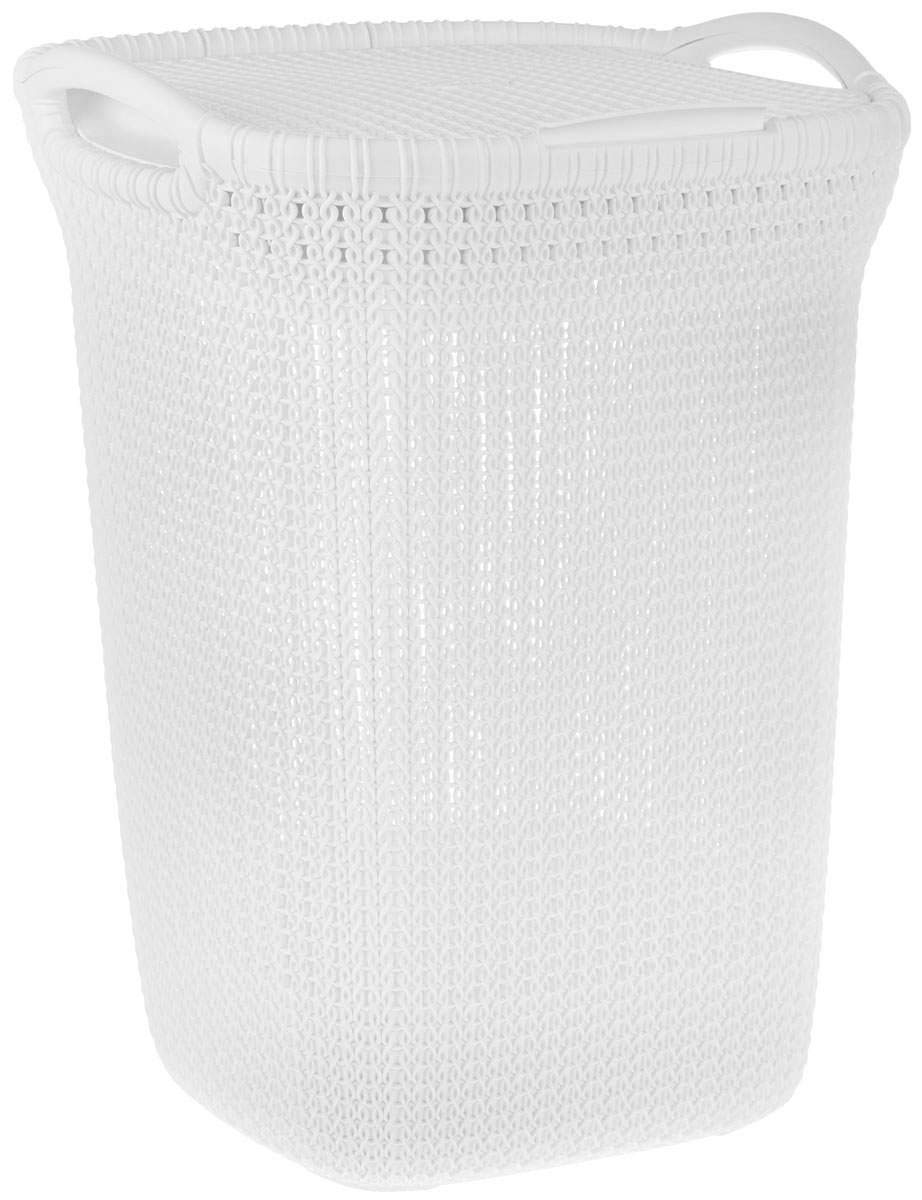 Корзина для белья Curver Knit, цвет: молочный, 57 л03676-X64-00 Корзина для белья Curver Knit, цвет: молочный, 57 л03676-X64-00Корзина для белья Curver Knit изготовлена из пластика с эффектом плетения. Изделие снабжено двумя ручками для удобной переноски и плотно закрывающейся откидной крышкой. Благодаря перфорированным стенкам воздух проникает внутрь, что способствует вентиляции. Такая корзина прекрасно подойдет для хранения белья перед стиркой. Стильный дизайн впишется в интерьер любой ванной комнаты.