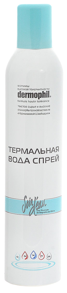 Dermophil Термальная вода-спрей Баньоль-де-Лорн, 300 мл41590003219 Dermophil Термальная вода-спрей Баньоль-де-Лорн, 300 мл41590003219Термальная вода Баньоль-де-Лорн оказывает успокаивающее и противовоспалительное действие. Восстанавливает минералогический баланс кожи, мгновенно снимая ощущения дискомфорта и раздражения. Благотворно воздействует на чувствительную, проблемную, склонную к аллергическим реакциям кожу. Основное средство для ежедневного ухода за кожей: для освежения кожи; в сухом или кондиционируемом помещении, в поездках; для завершения очистки кожи; после занятий спортом; после загара для успокоения кожи. Товар сертифицирован.