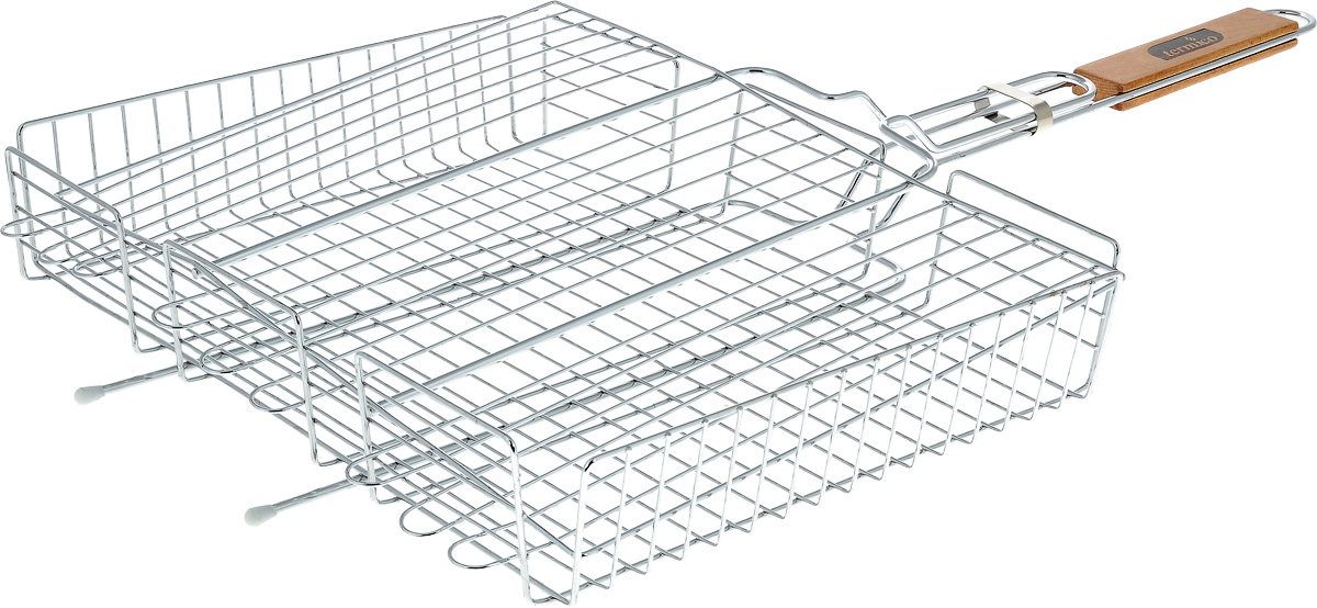 Решетка-гриль Termico, 41 х 31 х 7 см120101 Решетка-гриль Termico, 41 х 31 х 7 см120101Решетка-гриль Termico предназначена для приготовления мяса, шашлыков, окороков, колбасок, сосисок, рыбы, овощей и прочих продуктов на открытой шашлычнице, в камине, на костре. Решетка изготовлена из высококачественной стали с хромированным покрытием, что облегчает процесс мытья решетки. Деревянная ручка облегчает эксплуатацию изделия и исключает возможность получения ожога. В производстве используются только экологически чистые материалы. Приготовления продуктов с помощью решетки не требует использования жиров и масел, поэтому в продуктах сохраняются все полезные компоненты и не образуются вредные для организма вещества. Размер решетки: 41 х 31 х 7 см. Общая длина решетки (с ручкой): 72 см.