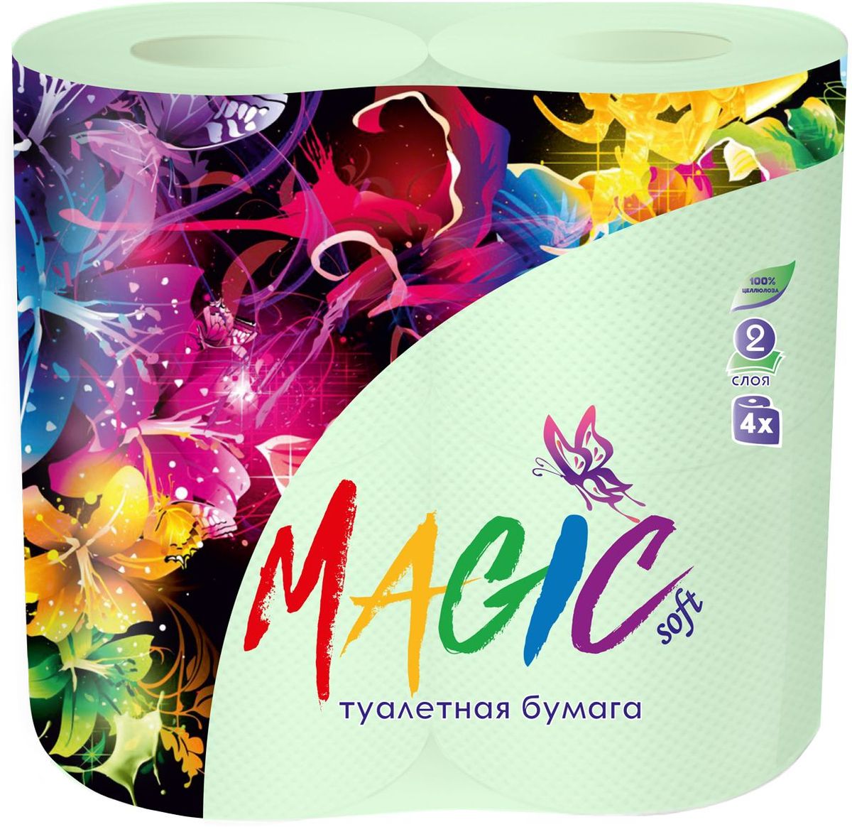 Туалетная бумага Magic Soft, цвет: зеленый, 4 рулона20041 Туалетная бумага Magic Soft, цвет: зеленый, 4 рулона20041Для бытового и санитарно-гигиенического назначения. Одноразового использования.