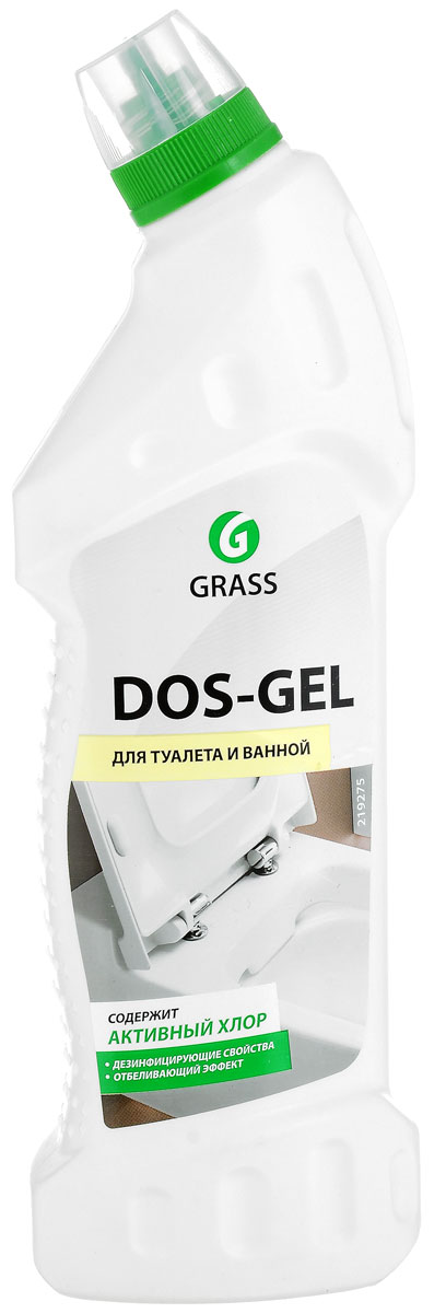 Чистящее средство для туалета и ванной Grass Dos-Gel, щелочное, 750 мл219275 Чистящее средство для туалета и ванной Grass Dos-Gel, щелочное, 750 мл219275Универсальный густой чистящий гель Grass Dos-Gel применяется для дезинфекции и отбеливания. Идеально подходит для чистки унитазов, ванн, раковин, кафеля, стоков, сливов, пола и рабочих поверхностей. Удаляет все известные микробы, в том числе плесень и грибок. Пары средства защищают от летучих микробов. Густая формула позволяет гелю дольше оставаться на стенках, продолжая работать. Товар сертифицирован.