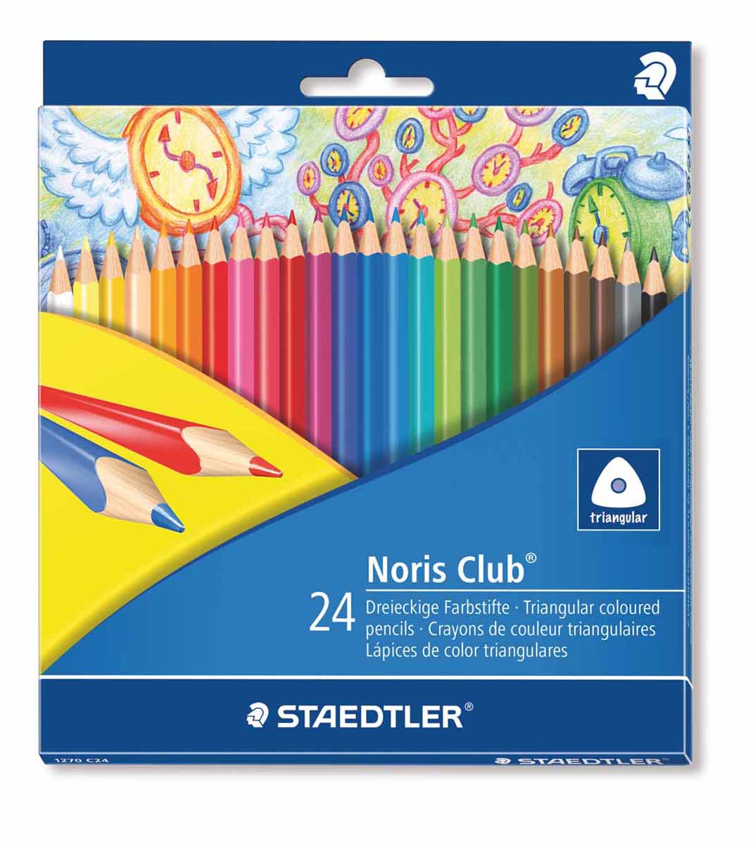 Staedtler Набор цветных карандашей Noris Club 24 цвета610842 Staedtler Набор цветных карандашей Noris Club 24 цвета610842Цветные карандаши Staedtler Noris Club помогут маленькому художнику создавать настоящие произведения искусства.Набор состоит из 24 самых разных насыщенных цветов.Изделия имеют прочный грифель и удобную шестигранную форму, которая позволяет легко их затачивать.Такие карандаши будет незаменимы в процессе обучения и для детского творчества.Набор упакован в яркую коробочку с оригинальным дизайном.