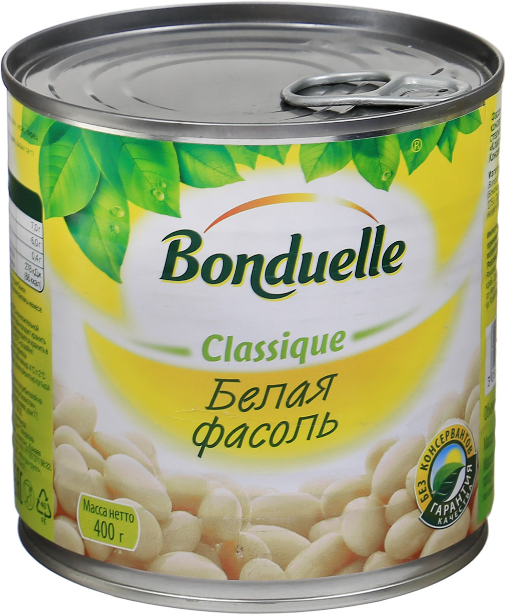 Bonduelle белая фасоль, 400 г840 Bonduelle белая фасоль, 400 г840Белая фасоль Bonduelle - это идеальный компонент для соусов и горячих блюд: приготовленная по классической технологии, фасоль имеет более рассыпчатую текстуру, а легкий аромат сладкого перца и чеснока органично дополняет ее вкус. Уважаемые клиенты! Обращаем ваше внимание, что полный перечень состава продукта представлен на дополнительном изображении.