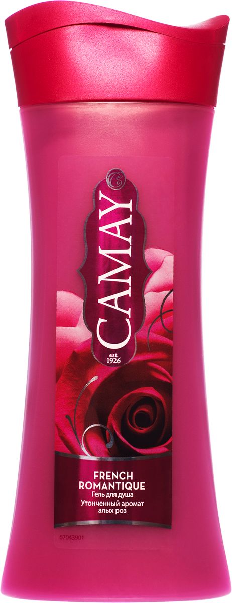 Camay Гель для душа Романтик 250 мл05300391 Camay Гель для душа Романтик 250 мл05300391Гель для душа Camay French Romantique (Романтик) дарит чарующий аромат алых роз, делая кожу соблазнительно нежной и благоухающей.