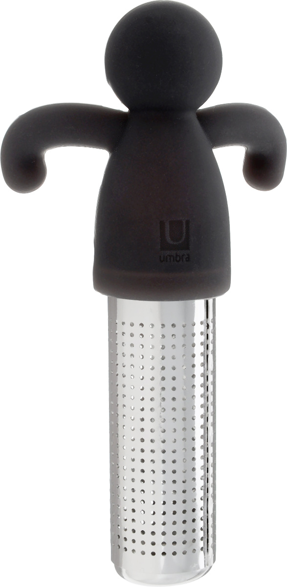 Сито для заваривания чая Umbra Buddy, цвет: черный, длина 11 см480406-806 Сито для заваривания чая Umbra Buddy, цвет: черный, длина 11 см480406-806Заваривайте любимый чай сразу в кружке с помощью специального сита Umbra Buddy. Изделие выполнено в форме человечка. Благодаря мелкому сетчатому основанию из нержавеющей стали, чаинки не высыпаются, и чай получится насыщенным в считанные секунды. Зафиксировать сито можно благодаря ручкам человечка, они легко гнутся в зависимости от формы кружки и прочно закрепляются на ее стенке. Такой забавный человечек развеселит вас за завтраком и напоит ароматным чаем в считанные минуты его заварив. Можно мыть в посудомоечной машине. Длина сита: 11 см. Диаметр основания сита: 2 см.