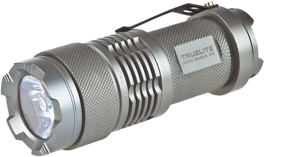 Фонарь ручной True Utility TrueLite MaxiТU100 Фонарь ручной True Utility TrueLite MaxiТU100Высокопроизводительный фонарь с яркостью до 120 люмен. Инновационная линза была разработана специально для установки на источник света от светодиода. Фонари линейки TrueLite® отличаются мощным светодиодным лучом, отражателем высокой чистоты и управлением питания для регулировки яркости. Включение/выключение производится посредством поворота корпуса. Размеры: 106 х 36 х 36 мм. Яркость до 120 люмен. Мощность: 3 Вт. Время работы до 6 часов. Источник питания 3 батареи тип ААА(в комплект не входят).