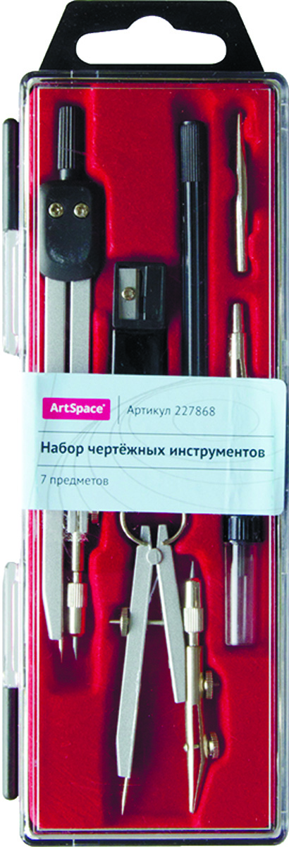 ArtSpace Готовальня 7 предметов72523WD ArtSpace Готовальня 7 предметов72523WDГотовальня ArtSpace представляет собой набор из 7 предметов: циркуль (2 шт.), держатель рейсфедерной вставки, рейсфедерная вставка, запасной грифель, точечная насадка и точилка. Набор предназначен для чертежно-графических работ.