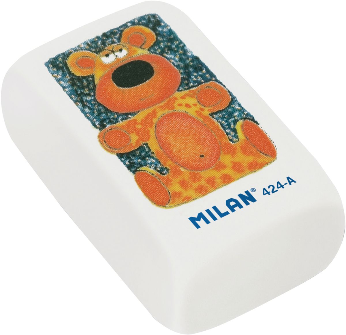 Milan Ластик 424-АFS-54103 Milan Ластик 424-АFS-54103Фирменный дизайн ластика от Milan с изображением веселых анимационных персонажей. Мягкая структура и высокое качество. Великолепное абсорбирующее свойства, бережное отношение к поверхности бумаги.Уважаемые клиенты! Обращаем ваше внимание на возможные изменения в дизайне товара , связанные с ассортиментом продукции: дизайн может отличаться от представленного на изображении. Поставка осуществляется в зависимости от наличия на складе.