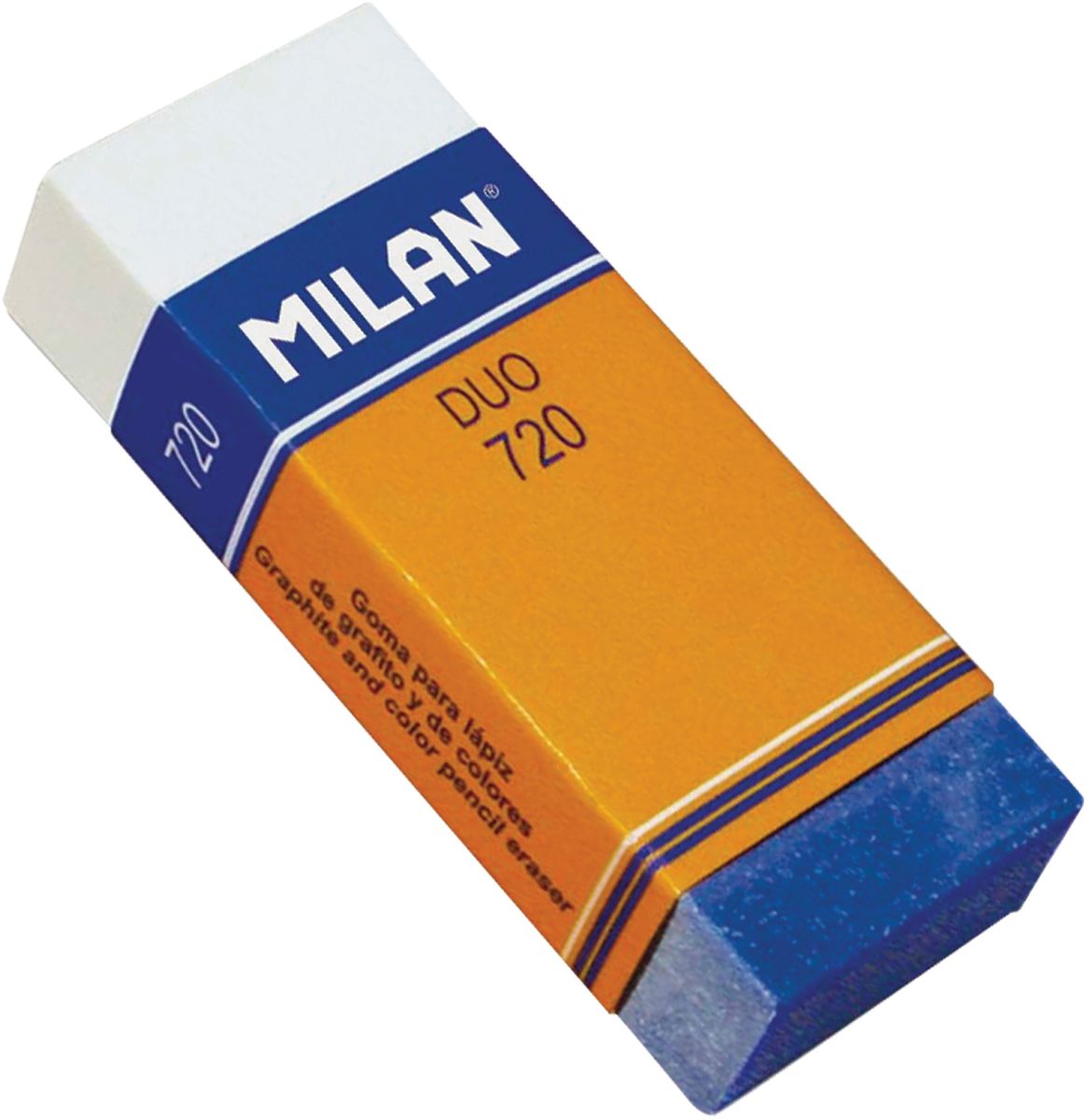 Milan Ластик Duo 720 прямоугольный34650_желтый, зеленый Milan Ластик Duo 720 прямоугольный34650_желтый, зеленыйЛастик Milan Duo 720 - это высокоэффективный синтетический ластик нового поколения для работы с любыми видами графита и пигментов. Яркое дизайнерское решение подсказано функциональными особенностями полимерных добавок, повышающих абсорбирующие свойства и гарантирующих бережное отношение к структуре бумаги.