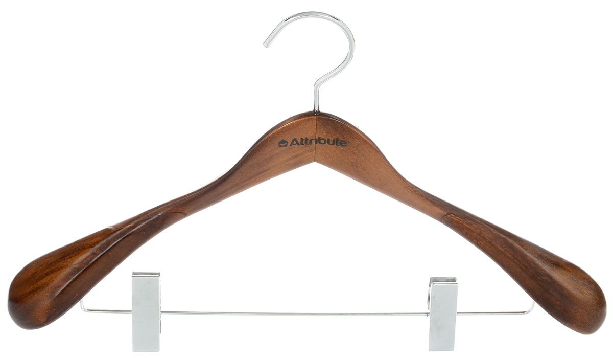 Вешалка для верхней одежды Attribute Hanger Status, с клипсами, цвет: коричневый, длина 44 смAHO261 Вешалка для верхней одежды Attribute Hanger Status, с клипсами, цвет: коричневый, длина 44 смAHO261Вешалка Attribute Hanger Status изготовлена из дерева и металла, снабжена клипсами. Клипсы имеют специальные пластиковые накладки, чтобы не повредить ткань. Вешалка - это незаменимый аксессуар для того, чтобы ваша одежда всегда оставалась в хорошем состоянии. Длина вешалки: 44 см.