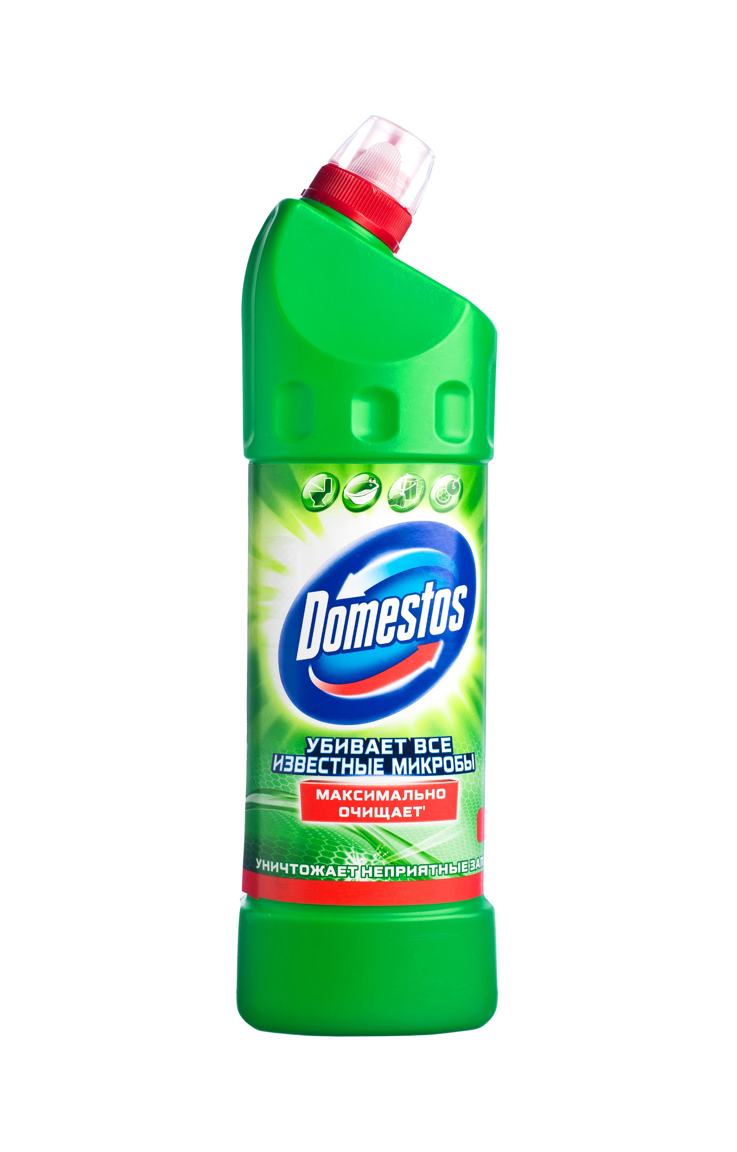 Domestos Двойная сила Чистящее средство универсальное Хвойная свежесть 1 л21012648/8828452 Domestos Двойная сила Чистящее средство универсальное Хвойная свежесть 1 л21012648/8828452Универсальное чистящее средство Domestos Двойная сила. Хвойная свежесть подходит для уборки раковин и ванн, кафеля, пола, унитаза, сливов и водостоков на кухне и в ванной. Чистит до блеска, дезинфицирует и отбеливает. Domestos не только очищает поверхности, но и помогает бороться со всеми известными микробами - в том числе, вызывающими опасные заболевания, обеспечивая свежий аромат. Густой, многофункциональный, экономичный и невероятно эффективный. Среди средств для туалетов Domestos - бесспорный лидер, благодаря густой формуле и удобной форме бутылки. Нельзя забывать, что гигиена важна не только в туалете, но и в ванной. Влага и тепло - идеальные условия для размножения бактерий, грибка, плесени. Регулярное использование небольшого количества Domestos на мокрой тряпке или губке в ванной убирает мыльной осадок, темные пятна, дезинфицирует поверхности. Domestos безопасен. При надлежащем использовании Domestos абсолютно безвреден как для людей, так и для окружающей...