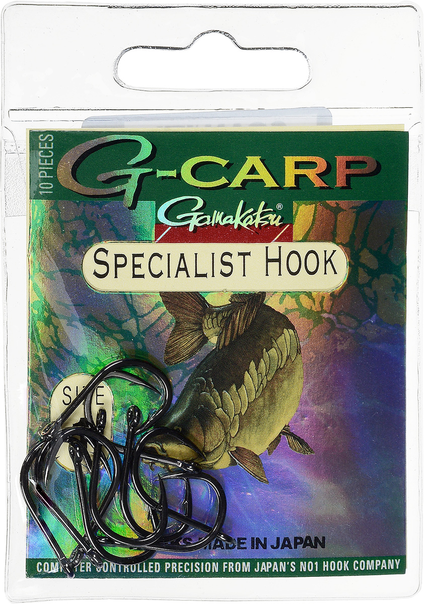 Крючок рыболовный Gamakatsu G-Carp. Specialist Hook, №1, 10 шт14682800100 Крючок рыболовный Gamakatsu G-Carp. Specialist Hook, №1, 10 шт14682800100Gamakatsu G-Carp. Specialist Hook - карповый крючок с жалом с углублением, кованым прочным толстым цевьем, круглым ушком и крючком-джигом. На сегодняшний день рыболовные крючки Gamakatsu являются лучшими по качеству в Японии и Европе. Все крючки выполняются из очень прочной стальной проволоки. Жала крючков имеют химическую заточку. Вид крепления: ушко. Размер крючка: №1.