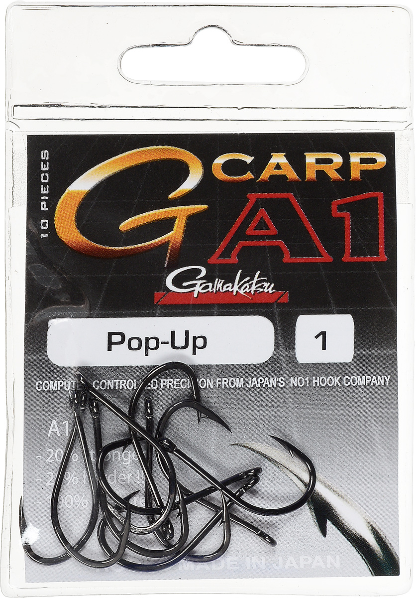 Крючок рыболовный Gamakatsu A1 G-Carp Pop-up, размер 1, 10 шт14717700100 Крючок рыболовный Gamakatsu A1 G-Carp Pop-up, размер 1, 10 шт14717700100Крючок Gamakatsu A1 G-Carp Pop-up подходит для ловли карпа. Изделие изготовлено из стали повышенной прочности. Крючок долго остается острым и легко впивается даже в твердую кость. Крючок имеет боковой отгиб, жало подогнуто. Применяется в составе волосяных оснасток с тонущими насадками, а также с насадками типа снеговик. Подходит для растительных и животных насадок. Крючок прекрасно справляется на участках дна с наличием донного мусора. Размер: 1. Количество: 10 шт. Вид головки: кольцо.