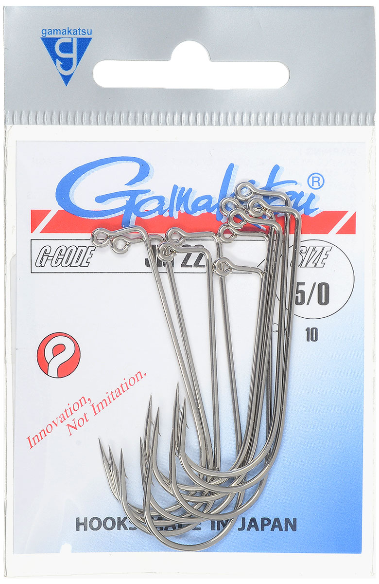 Крючок рыболовный Gamakatsu Jig 22, размер 5/0, 10 шт03/1/12 Крючок рыболовный Gamakatsu Jig 22, размер 5/0, 10 шт03/1/12Крючок Gamakatsu Jig 22 прекрасно подойдет для ловли рыбы. Изделие изготовлено из высококачественной стали и имеет изогнутое жало. Крючок предназначен для рыбалки нахлыстом. Крючок идеально справляется с любой рыбой как на море, так и на спокойной воде. Размер: 5/0.Количество: 10 шт. Вид головки: кольцо.