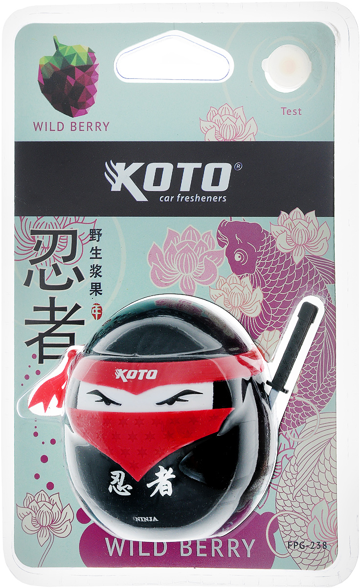 Ароматизатор автомобильный Koto Ниндзя. Wild berry, гелевый, 45 млALLDRIVE 501 Ароматизатор автомобильный Koto Ниндзя. Wild berry, гелевый, 45 млALLDRIVE 501Автомобильный ароматизатор Koto Ниндзя. Wild berry эффективно устраняет неприятные запахи и придает приятный аромат лесных ягод. Сочетание геля с парфюмами наилучшего качества обеспечивает устойчивый запах. Кроме того, ароматизатор обладает элегантным дизайном. Изделие можно разместить на зеркале заднего вида, используя шнурок для подвеса.