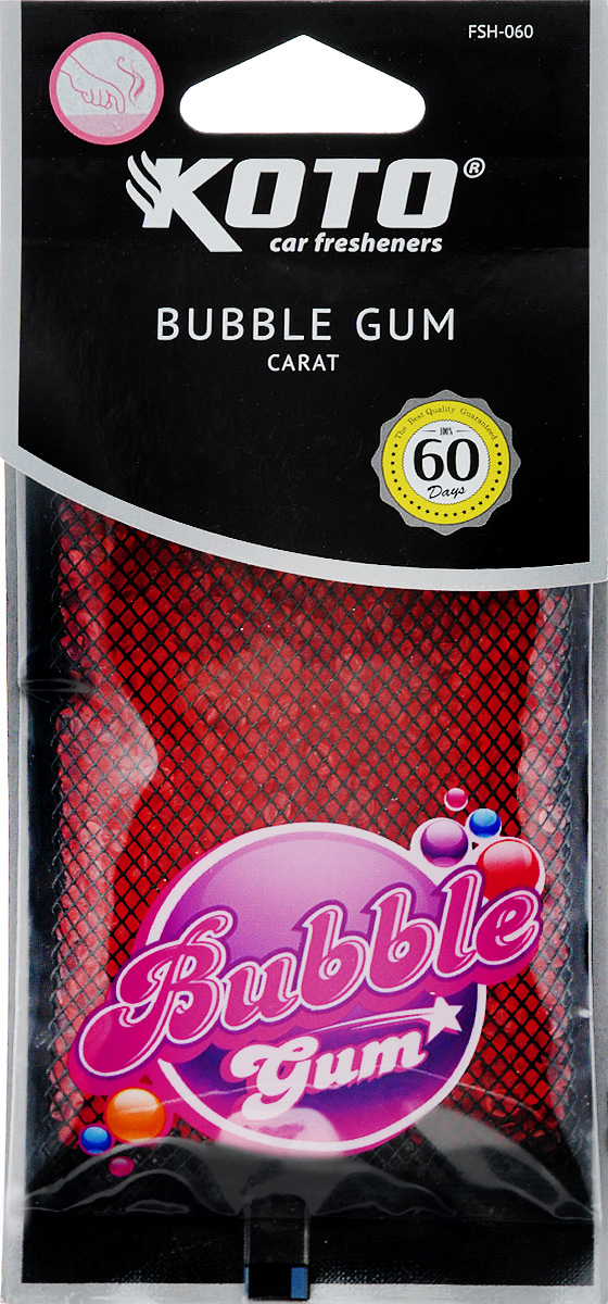 Ароматизатор автомобильный Koto Carat. Bubble gum, гелевый, под сиденьеFSH-060 Ароматизатор автомобильный Koto Carat. Bubble gum, гелевый, под сиденьеFSH-060Автомобильный ароматизатор Koto Carat. Bubble gum эффективно устраняет неприятные запахи и придает легкий приятный аромат. Сочетание геля с парфюмами наилучшего качества обеспечивает устойчивый запах. Кроме того, ароматизатор обладает элегантным дизайном, поэтому будет гармонично смотреться в салоне любого автомобиля. Благодаря удобной конструкции, его можно положить под сиденье. Ароматизатор имеет продолжительный срок службы - до 60 дней. Его можно использовать не только в автомобиле, но и в домашних условиях.