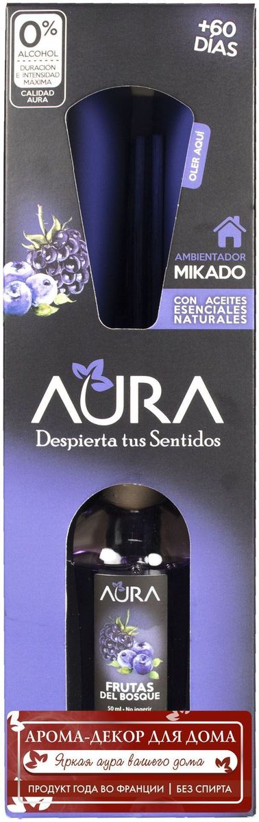 Арома-диффузор Aura Mikado, для жилых помещений, с ароматом лесных ягод, 50 мл312493 Арома-диффузор Aura Mikado, для жилых помещений, с ароматом лесных ягод, 50 мл312493Арома-диффузор Aura для жилых помещений с ароматом лесных ягод создаст теплую и уютную атмосферу в доме. Аромат будет распространяться и заполнять помещение плавно и равномерно, будто обволакивая его. Арома-диффузор наполнит помещение приятным ароматом, а универсальный и красивый дизайн флакона впишется в любой интерьер. Способ применения: 1. Снимите крышку. 2. Разместите все ротанговые палочки и расправьте в форме веера. 3. Подождите пару часов пока палочки пропитаются ароматом. 4. Для более интенсивного запаха можно перевернуть палочки. 5. Интенсивность запаха может варьироваться в зависимости от количества размещённых палочек. Способ хранения: хранить в недоступном для детей месте. Меры предосторожности: не употреблять внутрь. Не разбавлять с водой или другими маслами. Использовать только специальные сменные блоки. Не вставлять другие палочки, так они не будут поглощать аромат. Избегать попадания в глаза и прямого контакта с кожей....