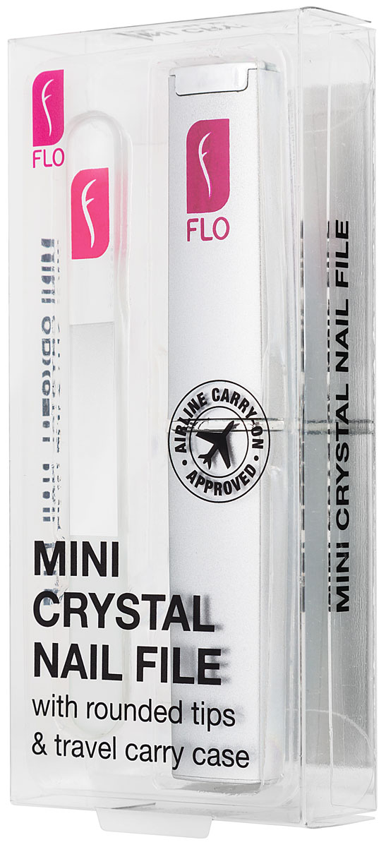 Flo Маникюрная пилка Travel Crystal, с футляром, цвет: прозрачныйFP-720-600 Flo Маникюрная пилка Travel Crystal, с футляром, цвет: прозрачныйFP-720-600Стеклянная пилочка для ногтей 90 мм. Защищена противоударным чехлом. Материал: стекло, пластик