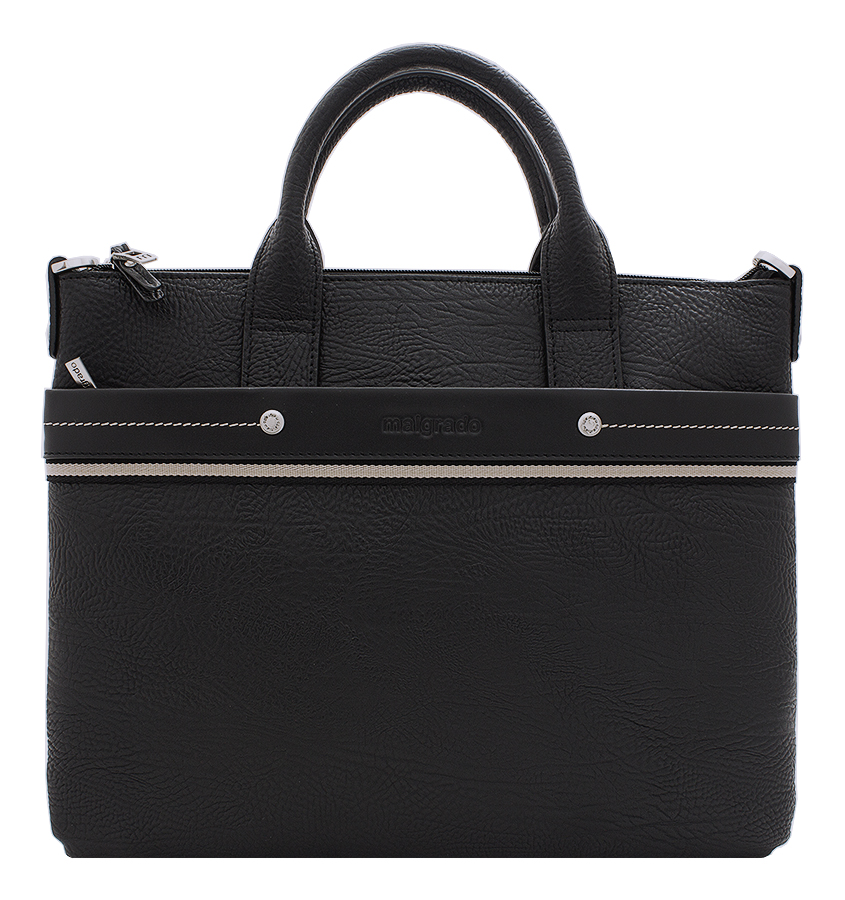 Cумка мужская Malgrado, цвет: черный. BR09-318B4932BR09-318B4932 black Cумка мужская Malgrado Cумка мужская Malgrado, цвет: черный. BR09-318B4932BR09-318B4932 black Cумка мужская MalgradoСтильная мужская сумка Malgrado выполнена из натуральной кожи с зернистой фактурой и оформлена металлической фурнитурой с символикой бренда. Сумка содержит одно отделение, которое закрывается на застежку-молнию. Внутри изделия расположены врезной карман на застежке-молнии и органайзер, состоящий из трех кармашков для кредитных карт, двух накладных карманов и двух кожаных фиксаторов для письменных принадлежностей. Снаружи, на задней стороне сумки, расположен накладной карман на магнитной кнопке. Лицевая сторона сумки дополнена мягким накладным карманом на молнии. Сумка оснащена двумя практичными ручками и съемным плечевым ремнем регулируемой длины, которые позволят носить изделие, как в руках, так и на плече. Практичный аксессуар позволит вам завершить образ и подчеркнуть деловой стиль.