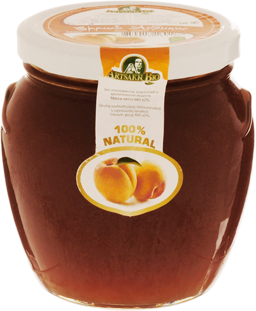 Artsakh Bio джем из абрикосов, 660 г0120710 Artsakh Bio джем из абрикосов, 660 г0120710Абрикос, входящий в состав джема Artsakh Bio очень полезен для организма, так как содержит большое количество витаминов, таких как А, В, С, Е, Р, РР , а также микро- и макроэлементов, среди которых фосфор, калий, магний, натрий, железо и йод.Абрикосы способствуют пищеварению, выводят из кишечника шлаки, улучшают работу сердечно-сосудистой системы, укрепляют иммунитет, помогают больным астмой, аритмией, ишемической болезни сердца.