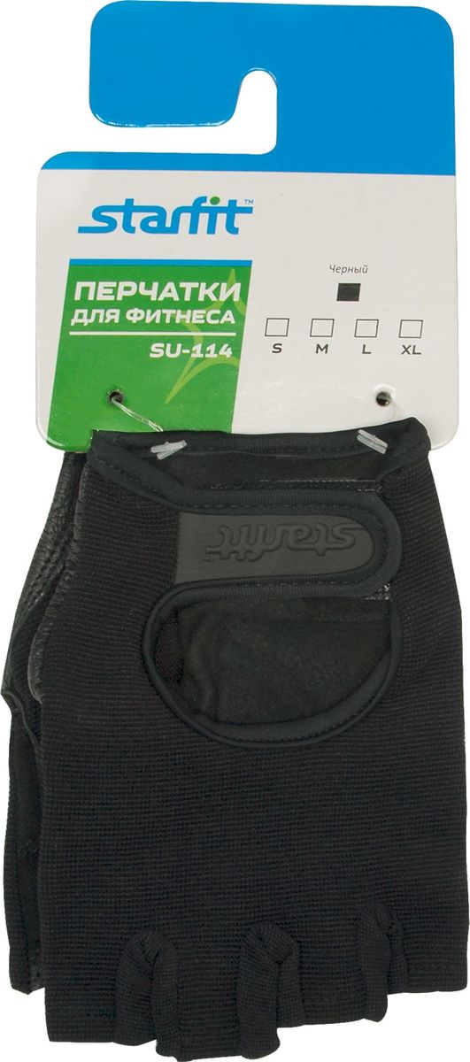 Перчатки для фитнеса Star Fit SU-114, цвет: черный. Размер MУТ-00009546 Перчатки для фитнеса Star Fit SU-114, цвет: черный. Размер MУТ-00009546Перчатки для фитнеса SU-114 от бренда STARFIT необходимы для безопасной тренировки со снарядами (грифы, гантели), во время подтягиваний и отжиманий. Они минимизируют риск мозолей и ссадин на ладонях. Характеристики: Материалы: 60 % нейлон, 30% полиуретан, 10% эластан Размеры: S; M; L; XL Цвет: черный