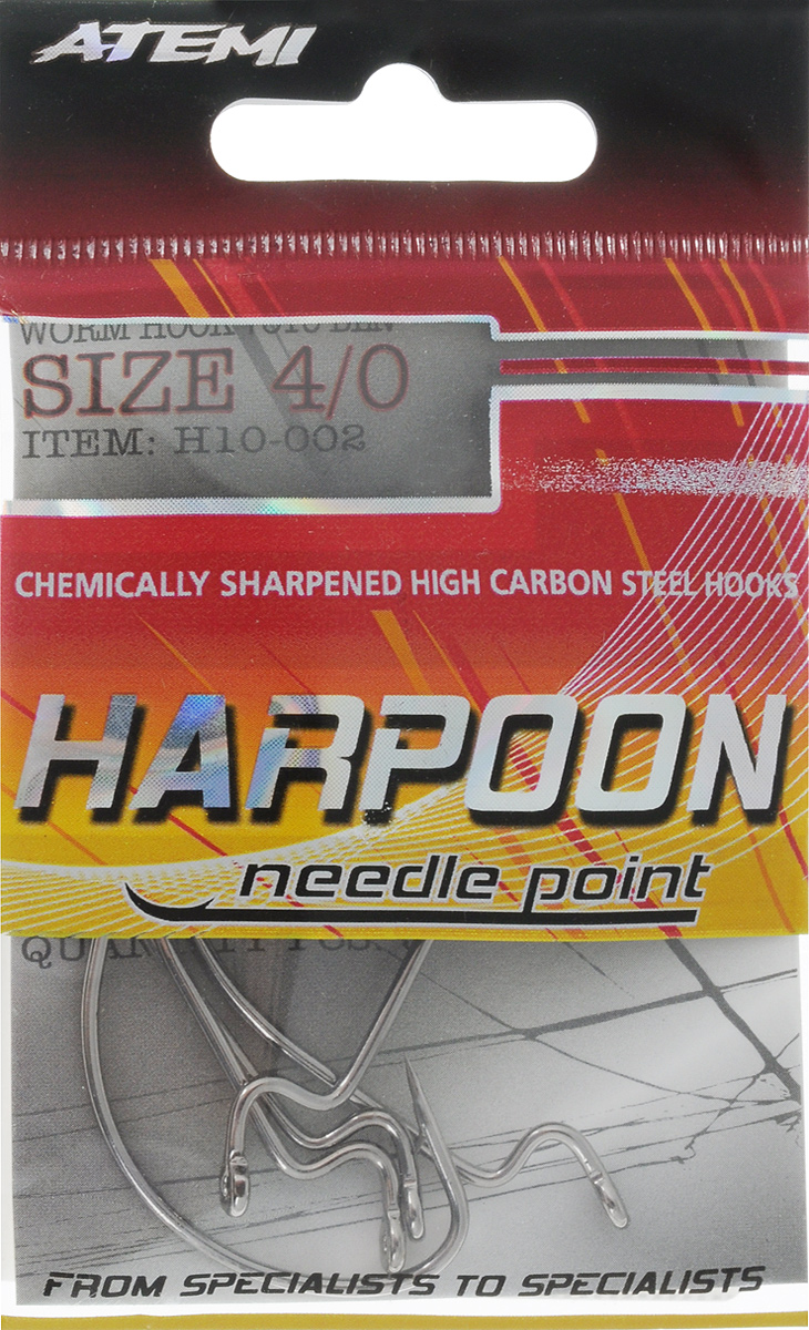 Крючок рыболовный Atemi Harpoon, офсетный, цвет: черный, №4, 5 штКальсоны Verticale POLAR Крючок рыболовный Atemi Harpoon, офсетный, цвет: черный, №4, 5 штКальсоны Verticale POLARКрупный офсетный крючок Atemi Harpoon с головкой в виде лопаточки предназначен для морской рыбалки, промышленного лова или для ловли крупной рыбы в пресной воде. Крючок выполнен из качественной высокоуглеродистой стальной проволоки.