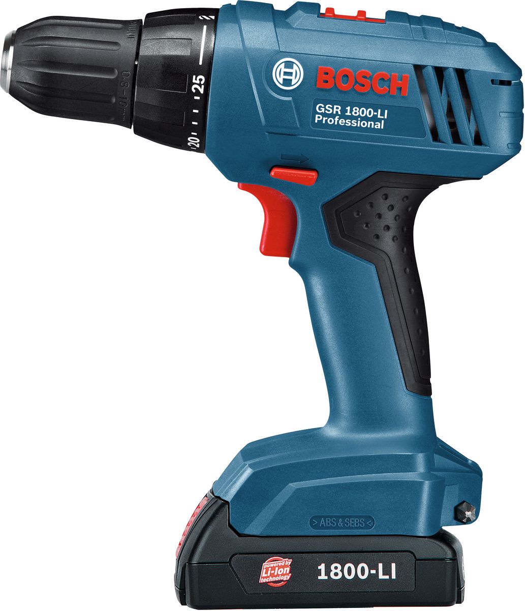 Аккумуляторная дрель-шуруповерт Bosch GSR 1800-Li. 06019A830706019A8307 Аккумуляторная дрель-шуруповерт Bosch GSR 1800-Li. 06019A830706019A8307Технические характеристики: Число оборотов холостого хода (1-я/2-я скорость): 0 – 400 / 0 – 1300 об/мин Напряжение аккумулятора: 18 В Число ступеней крутящего момента: 25 Макс. крутящий момент (жесткое/мягкое заворачивание): 33 / 18 Нм Bosch Electronic Cell Protection (ECP): система защиты аккумулятора от перегрузки, перегрева и глубокого разряда Узкая рукоятка снижает усталость при работе Масса с аккумулятором: 1.4 кг Комплектация: Быстрозарядное устройство Кейс 2 аккумулятора Li-Ion емкостью 1,5 А•ч