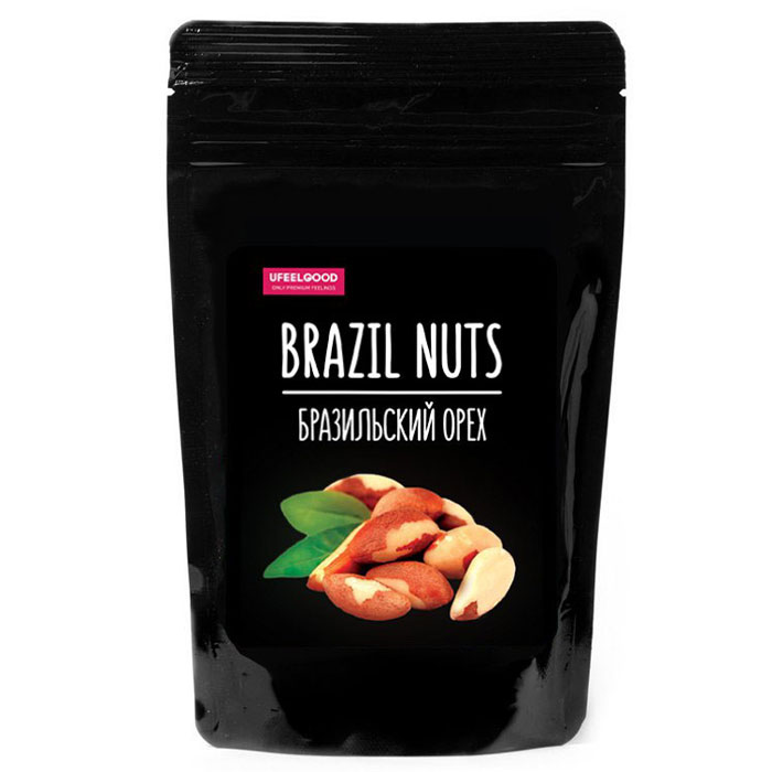 UFEELGOOD Brazil Nuts бразильский орех очищенный, 90 г457 UFEELGOOD Brazil Nuts бразильский орех очищенный, 90 г457Бразильский орех содержит невероятно большое количество питательных веществ – протеин, клетчатку, селен, магний, фосфор и тиамин. В нем также значительный запас ниацина, витамина Е, В6, кальция, железа, калия, цинка и меди. Бразильский орех - хороший источник аргинина (аминокислоты, которая способствует свертываемости крови) и флавоноидов – важный антиокислитель, а также профилактический элемент от сердечно сосудистых и раковых заболеваний.