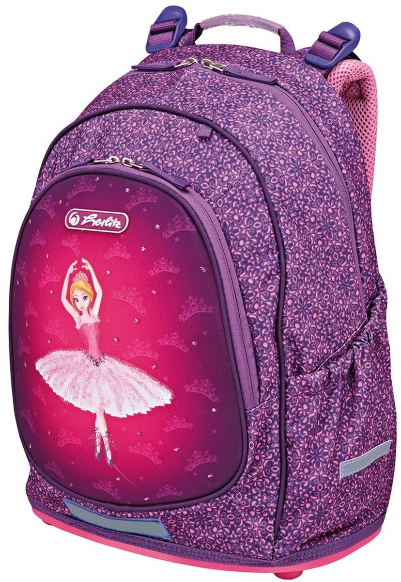 Herlitz Рюкзак школьный Bliss Ballerina50008117 Herlitz Рюкзак школьный Bliss Ballerina50008117Рюкзак Bliss Ballerina размер 18х30х43 - Эргономичная спинка с 3 -уровневой системой регулировки лямок Ergo System ES2 - Грудная стяжка. - Светоотражающие элементы на передней части, боковых карманах и лямках. - Просторное основное отделение. - Передний карман с органайзером на молнии. - Два боковых кармана на резиночке Вес менее 1000 г